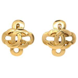 Chanel Gold Earrings Clip-On 95P 165195